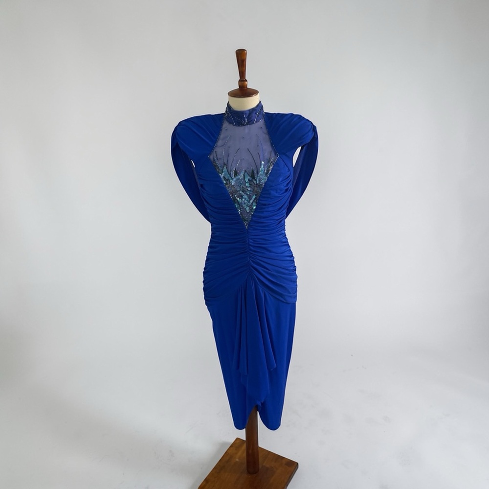 Vintage Casadei 4 draped sequin beaded 1980’s dress‎ - Picture 2 of 15